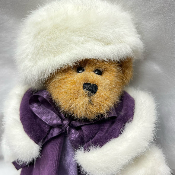 Boyds Collection Other - Bailey Boyds Fall 2001 Golden Sweetheart Plum Velvet Coat Faux Fur Hat 7"